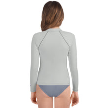 Girls Active Rash Guard – Solid Long Sleeve Youth Top for Martial Arts – Smoke