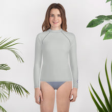 Girls Active Rash Guard – Solid Long Sleeve Youth Top for Martial Arts – Smoke