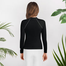 Girls Long Sleeve Rash Guard – Youth Fitness Top in Essential Colors – Noir