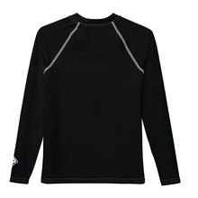 Girls Long Sleeve Rash Guard – Youth Fitness Top in Essential Colors – Noir