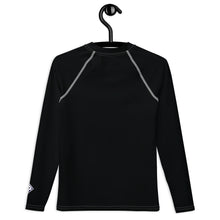 Girls Long Sleeve Rash Guard – Youth Fitness Top in Essential Colors – Noir