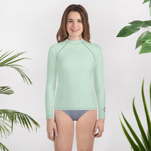 Girls Long Sleeve Rash Guard – Youth Sportswear in Classic Solids – Surf Crest Alt