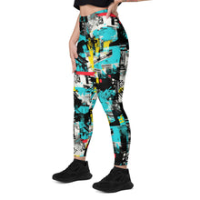 Island Strides: Women's Mile After Mile Tropical Thunder Running Leggings Exclusive Leggings Pockets Running Tights Womens