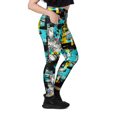 Island Strides: Women's Mile After Mile Tropical Thunder Running Leggings Exclusive Leggings Pockets Running Tights Womens