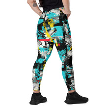 Island Strides: Women's Mile After Mile Tropical Thunder Running Leggings Exclusive Leggings Pockets Running Tights Womens