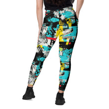 Island Strides: Women's Mile After Mile Tropical Thunder Running Leggings Exclusive Leggings Pockets Running Tights Womens