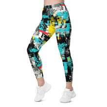 Island Strides: Women's Mile After Mile Tropical Thunder Running Leggings Exclusive Leggings Pockets Running Tights Womens
