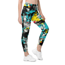 Island Strides: Women's Mile After Mile Tropical Thunder Running Leggings Exclusive Leggings Pockets Running Tights Womens