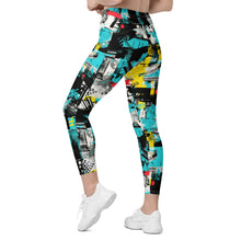 Island Strides: Women's Mile After Mile Tropical Thunder Running Leggings Exclusive Leggings Pockets Running Tights Womens