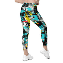 Island Strides: Women's Mile After Mile Tropical Thunder Running Leggings Exclusive Leggings Pockets Running Tights Womens