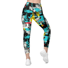 Island Strides: Women's Mile After Mile Tropical Thunder Running Leggings Exclusive Leggings Pockets Running Tights Womens