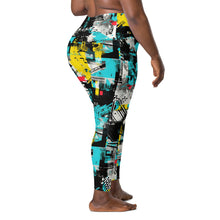 Island Strides: Women's Mile After Mile Tropical Thunder Running Leggings Exclusive Leggings Pockets Running Tights Womens