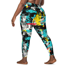 Island Strides: Women's Mile After Mile Tropical Thunder Running Leggings Exclusive Leggings Pockets Running Tights Womens