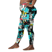 Island Strides: Women's Mile After Mile Tropical Thunder Running Leggings Exclusive Leggings Pockets Running Tights Womens