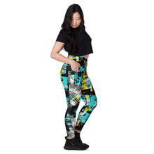 Island Strides: Women's Mile After Mile Tropical Thunder Running Leggings Exclusive Leggings Pockets Running Tights Womens