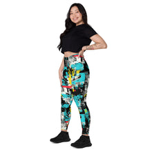 Island Strides: Women's Mile After Mile Tropical Thunder Running Leggings Exclusive Leggings Pockets Running Tights Womens