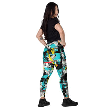 Island Strides: Women's Mile After Mile Tropical Thunder Running Leggings Exclusive Leggings Pockets Running Tights Womens