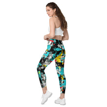 Island Strides: Women's Mile After Mile Tropical Thunder Running Leggings Exclusive Leggings Pockets Running Tights Womens