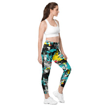 Island Strides: Women's Mile After Mile Tropical Thunder Running Leggings Exclusive Leggings Pockets Running Tights Womens