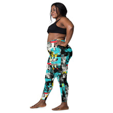 Island Strides: Women's Mile After Mile Tropical Thunder Running Leggings Exclusive Leggings Pockets Running Tights Womens
