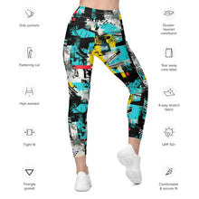 Island Strides: Women's Mile After Mile Tropical Thunder Running Leggings Exclusive Leggings Pockets Running Tights Womens