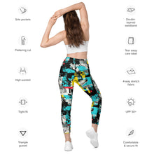 Island Strides: Women's Mile After Mile Tropical Thunder Running Leggings Exclusive Leggings Pockets Running Tights Womens