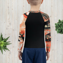 Kid's Boys Deer Forest BJJ Rash Guard: Unleash the Spirit of the Wild Boys Deer Forest Exclusive Kids Long Sleeve Rash Guard