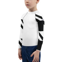 Kid's Boys Long Sleeve BJJ Rash Guard - Houndstooth 001 Blanc Boys Exclusive Houndstooth Kids Long Sleeve Rash Guards