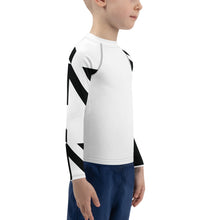 Kid's Boys Long Sleeve BJJ Rash Guard - Houndstooth 001 Blanc Boys Exclusive Houndstooth Kids Long Sleeve Rash Guards