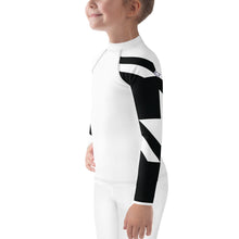 Kid's Girls Long Sleeve BJJ Rash Guard - Houndstooth 001 Blanc Exclusive Girls Houndstooth Kids Long Sleeve Rash Guards Swimwear