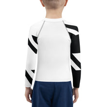 Kid's Boys Long Sleeve BJJ Rash Guard - Houndstooth 001 Blanc Boys Exclusive Houndstooth Kids Long Sleeve Rash Guards