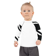 Kid's Girls Long Sleeve BJJ Rash Guard - Houndstooth 001 Blanc Exclusive Girls Houndstooth Kids Long Sleeve Rash Guards Swimwear