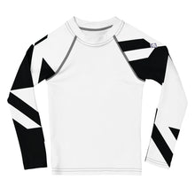 Kid's Boys Long Sleeve BJJ Rash Guard - Houndstooth 001 Blanc Boys Exclusive Houndstooth Kids Long Sleeve Rash Guards