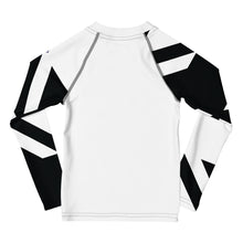 Kid's Girls Long Sleeve BJJ Rash Guard - Houndstooth 001 Blanc Exclusive Girls Houndstooth Kids Long Sleeve Rash Guards Swimwear