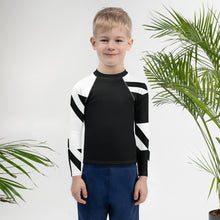 Kid's Boys Long Sleeve BJJ Rash Guard - Houndstooth 001 Noir Boys Exclusive Houndstooth Kids Long Sleeve Rash Guards
