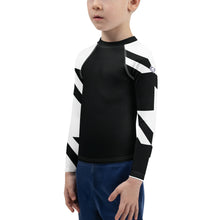 Kid's Boys Long Sleeve BJJ Rash Guard - Houndstooth 001 Noir Boys Exclusive Houndstooth Kids Long Sleeve Rash Guards