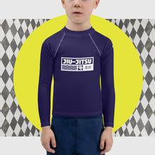 Kid's Boys Long Sleeve BJJ Rash Guard Jiu-Jitsu 002 - Midnight Blue Boys Exclusive Jiu-Jitsu Kids Long Sleeve Rash Guard