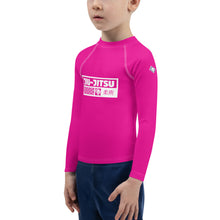 Kid's Boys Long Sleeve BJJ Rash Guard Jiu-Jitsu 003 - Hollywood Cerise Boys Exclusive Jiu-Jitsu Kids Long Sleeve Rash Guard