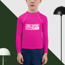 Kid's Boys Long Sleeve BJJ Rash Guard Jiu-Jitsu 003 - Hollywood Cerise Boys Exclusive Jiu-Jitsu Kids Long Sleeve Rash Guard