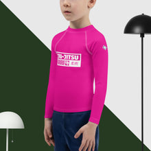 Kid's Boys Long Sleeve BJJ Rash Guard Jiu-Jitsu 003 - Hollywood Cerise Boys Exclusive Jiu-Jitsu Kids Long Sleeve Rash Guard