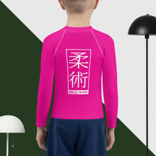 Kid's Boys Long Sleeve BJJ Rash Guard Jiu-Jitsu 003 - Hollywood Cerise Boys Exclusive Jiu-Jitsu Kids Long Sleeve Rash Guard