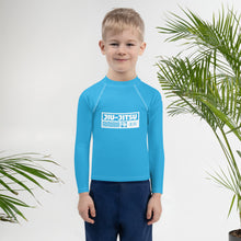 Kid's Boys Long Sleeve BJJ Rash Guard Jiu-Jitsu 005 - Cyan Boys Exclusive Jiu-Jitsu Kids Long Sleeve Rash Guard