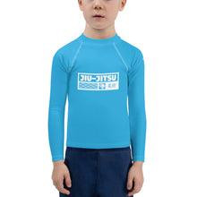 Kid's Boys Long Sleeve BJJ Rash Guard Jiu-Jitsu 005 - Cyan Boys Exclusive Jiu-Jitsu Kids Long Sleeve Rash Guard