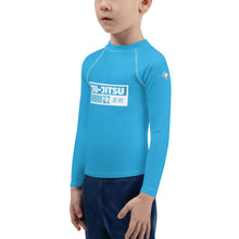 Kid's Boys Long Sleeve BJJ Rash Guard Jiu-Jitsu 005 - Cyan Boys Exclusive Jiu-Jitsu Kids Long Sleeve Rash Guard