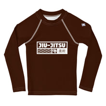 Kid's Boys Long Sleeve BJJ Rash Guard Jiu-Jitsu 006 - Chocolate Boys Exclusive Jiu-Jitsu Kids Long Sleeve Rash Guard