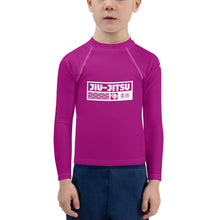 Kid's Boys Long Sleeve BJJ Rash Guard Jiu-Jitsu 014 - Vivid Purple Boys Exclusive Jiu-Jitsu Kids Long Sleeve Rash Guard