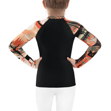 Kid's Girls Deer Forest BJJ Rash Guard: Unleash Nature's Power Deer Forest Exclusive Girls Kids Long Sleeve Rash Guard Swimwear