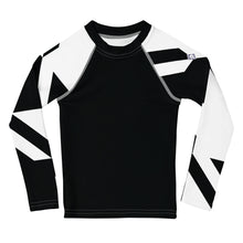 Kid's Girls Long Sleeve BJJ Rash Guard - Houndstooth 001 Noir Exclusive Girls Houndstooth Kids Long Sleeve Rash Guards Swimwear
