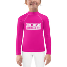 Kid's Girls Long Sleeve BJJ Rash Guard Jiu-Jitsu 003 - Hollywood Cerise Exclusive Girls Jiu-Jitsu Kids Long Sleeve Rash Guard