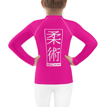 Kid's Girls Long Sleeve BJJ Rash Guard Jiu-Jitsu 003 - Hollywood Cerise Exclusive Girls Jiu-Jitsu Kids Long Sleeve Rash Guard